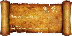 Mester Ilona névjegykártya